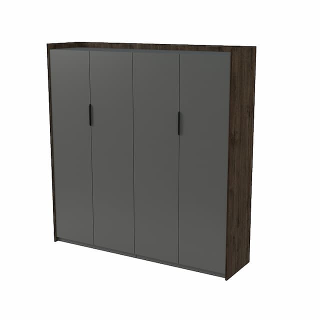 Шкаф высокий для одежды двусоставный Алсав MAGNETIC 15ШДC.1809 (1768х460х1828) брауни/graphit