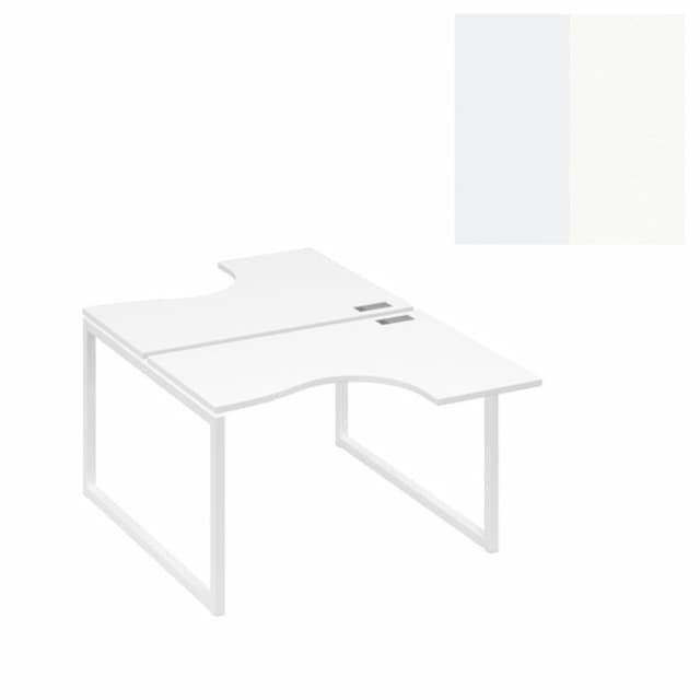 Рабочая станция эргономичная Юнитекс А4 "Классика" каркас QUATTRO (2х120) А4 Б4 180 БП (120x184x75) белый премиум/металлокаркас белый