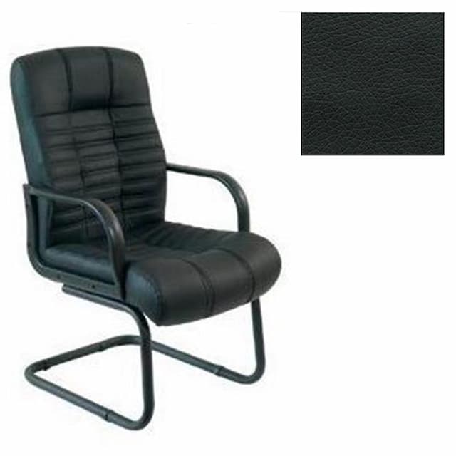 Кресло Юнитекс Атлант HS для посетителя экокожа премиум черная CN1114