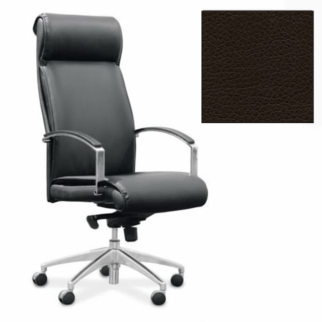 Кресло Юнитекс Аполло для руководителя экокожа премиум темно-коричневая CN1113
