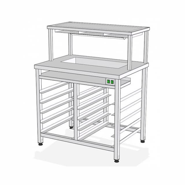 СФ-100Т – стол фасовочный пристенный с нейтр ванной и тепловой пов. ROBOLABS СФ-100Т